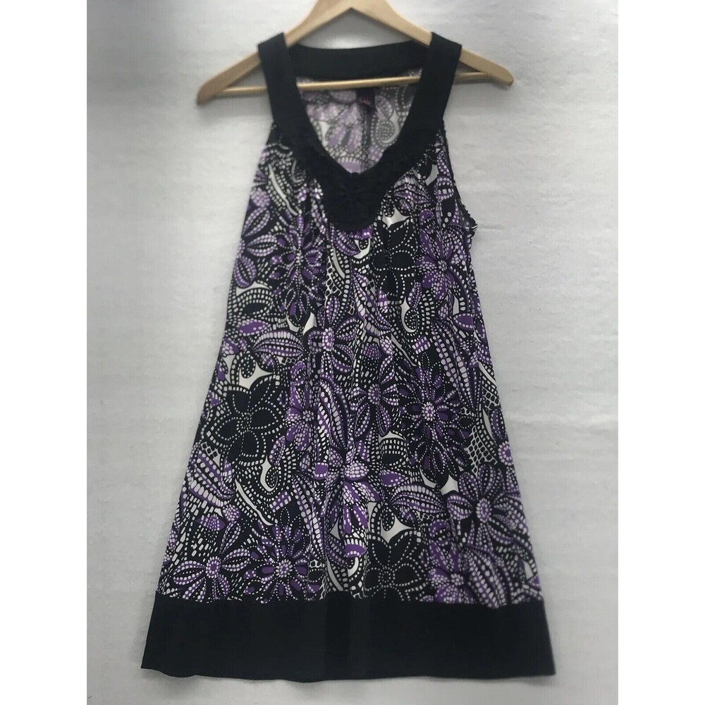 Wrapper Women’s Dress Summer Black Purple Tunic Sleeveless Knit V Neck Collar